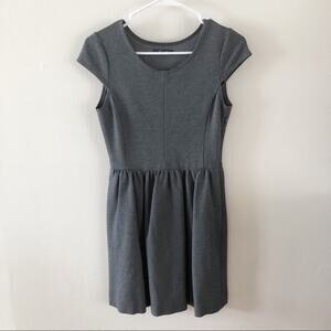 Madewell Screenplay Fit & Flare Dress XS Gray Ponte Knit Workwear